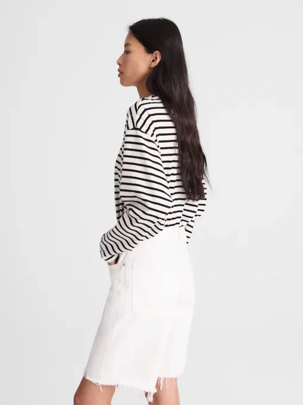Madewell The Essex Long Baggy Short in Tile White Size 24